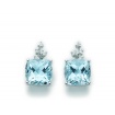 Gold Ohrringe mit blauen Topas und Diamanten-KCLD2827