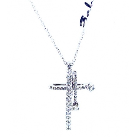 Salvini Sternzeichen Kreuz Halskette in Gold und Diamanten-20062183