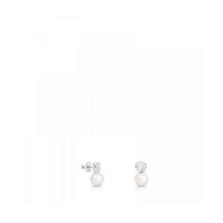 Teddy Bear Tous earrings in silver with pearl - 214833510