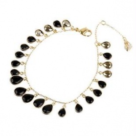 Miracle bracelet gold plated metal and Onyx Crystal-1065504