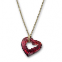 Mini loveheart necklace with heart pendant perforated - 1098428