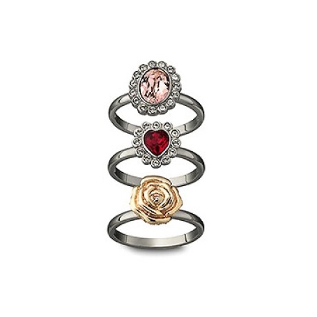Set of Mimosa rings flower heart and oval - 1065357