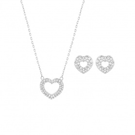 Beloved Set necklace earrings heart lobe-5074346