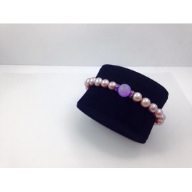 Elastic bracelet with Lavender Jade-B041A3L