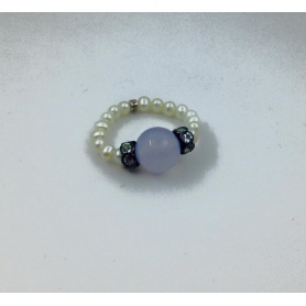 Mimi pearls and Chalcedony ring - A023T120