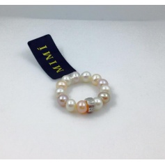 Mimi-Perle und Silber ring multicolor-A023SXM