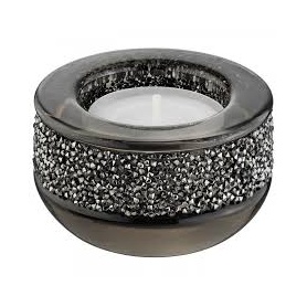 Shimmer Portacandele, grigio e cristalli - 5108876