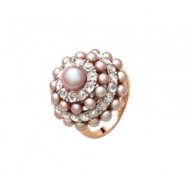Mimi Garbo Ring in gold Perlen und Saphire-A238C3Z