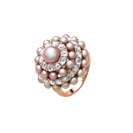 Mimì Garbo gold ring whit Pearls and Sapphire - A238C3Z