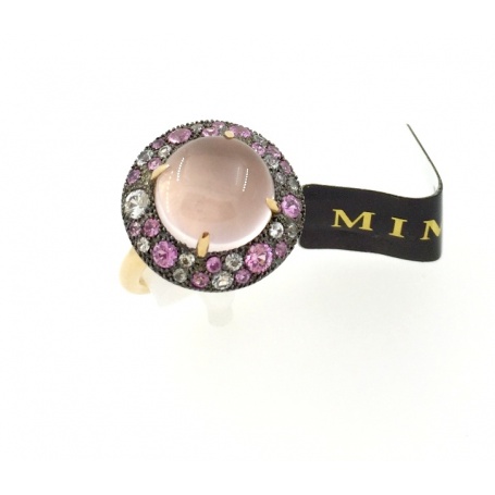 Mimì Shan gold and silver ring whit Quarz and Sapphire - A457C8QZ