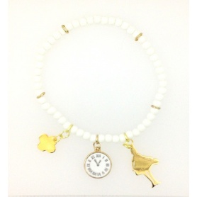 Doll bracelet Le Carose white beads