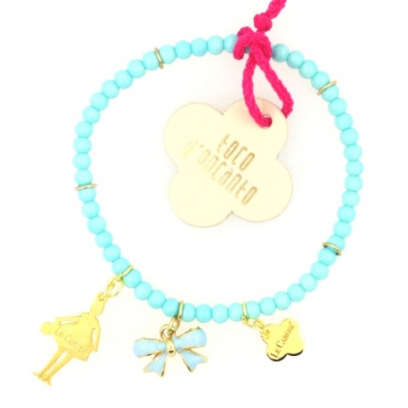 Doll bracelet Le Carose turquoise beads