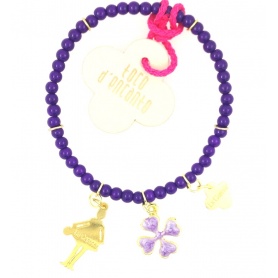 Die Carose-Puppe Perlen Armband lila