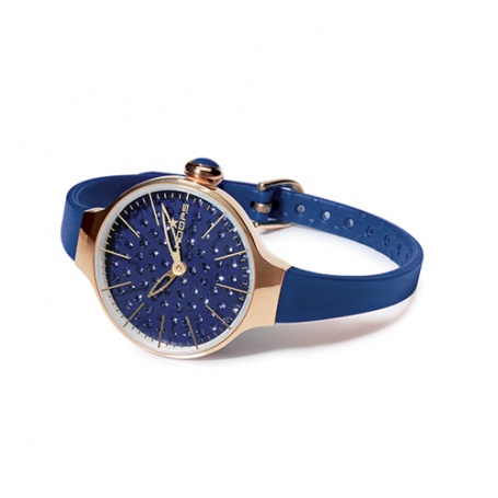 Cherìe Diamond Gold Watch Blue-Reifen