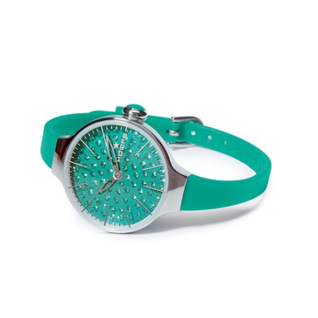 Cherìe Watch Diamond Hoops blaugrün