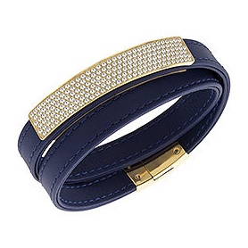 Swarovski Vio Navy Leather Bracelet - 5120642