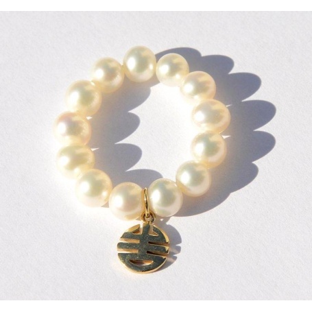 Mimì pearls Ring whit Every Good gold charms - A023LA