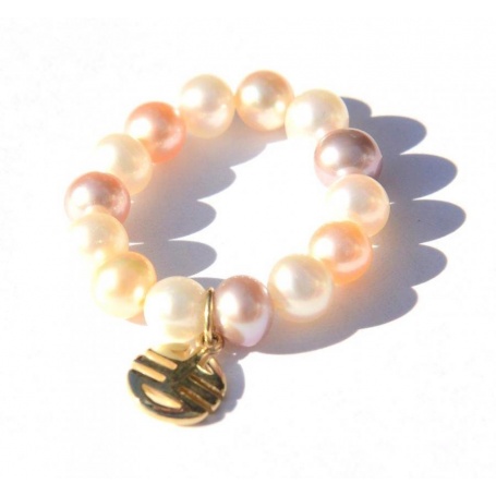 Anello Mimì perle multicolor e charms Ogni Bene in oro giallo - A023LA-M
