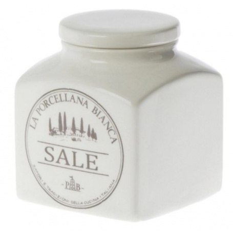 White Porcelain ceramic Salt jar Preserves line