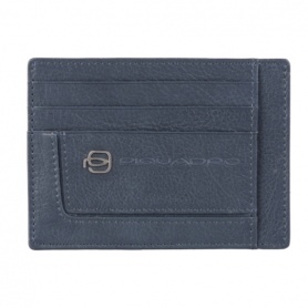 Leather pocket credit card pouch Vibe blue - PP2762VI/BGR