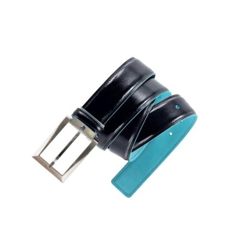 Cintura con fibbia ad ardiglion linea Blue Square nero blu - CU1521B2/BLU2