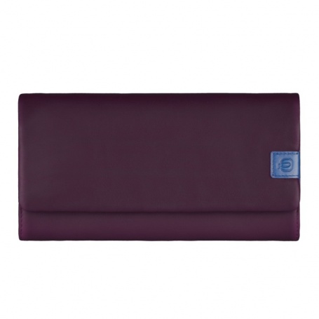 Flap over women's leather wallet purple - PD3211OK-VI