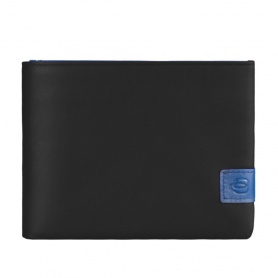 Men's leather wallet black- PU257OK-N