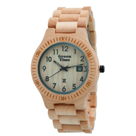 Watch Green Time by Zzero in natural maple wood - ZW002B