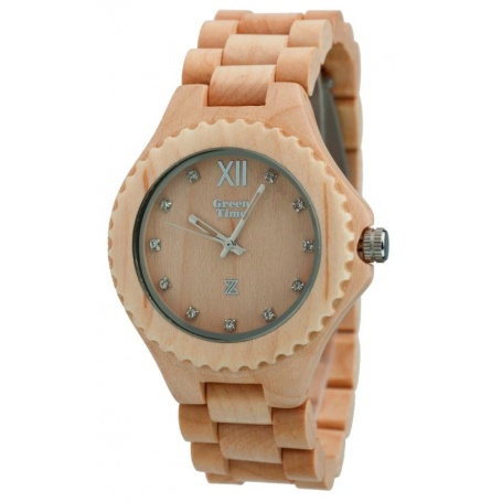Watch Green Time by Zzero in natural maple wood - ZW003B