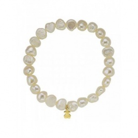 Tous bracelet baroque pearls color white with teddy bear