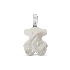 Tous Bear line teddy bear pendant in silver and mother of pearl