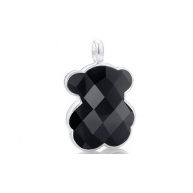 Tous teddy bear pendant line Color black agate and silver