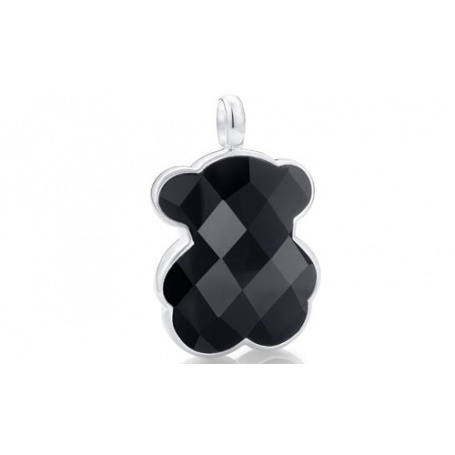 Tous teddy bear pendant line Color black agate and silver