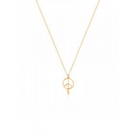 Tous peace symbol necklace Vermeil line silver gold plated 