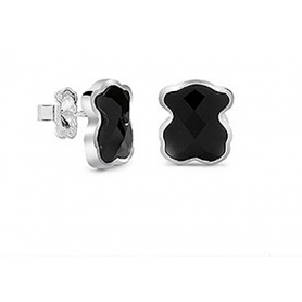 Tous earrings Color line in silver and black agate