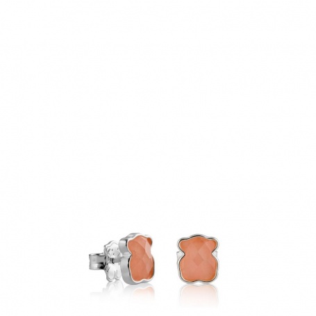 Tous earrings Color line in silver and rose quartz