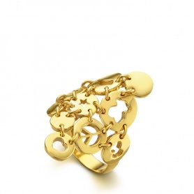 Tous Ring Confeti with symbols silver gold plated