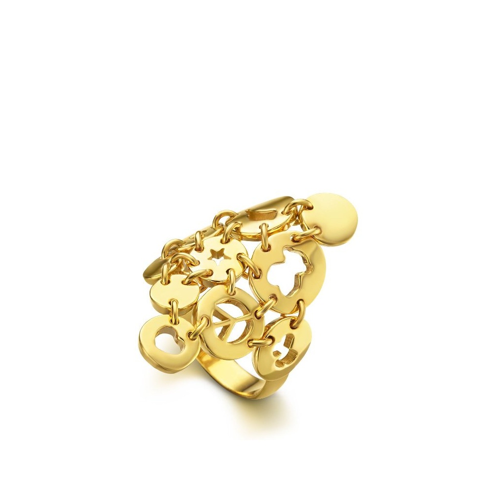 Tous Ring Confeti with symbols silver gold plated