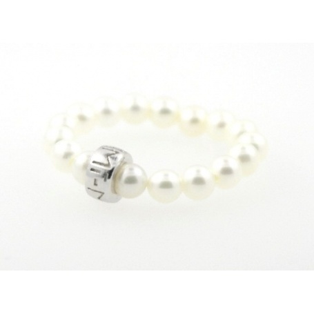 Mimi white pearls and silver ring - A023XRB