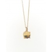 Mimi necklace Happy line in gold rosè with Citrine and Diamond cognac color