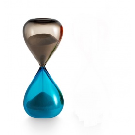 Venini Art Glass Hourglass color Taupe/aquamarine-420.06 T