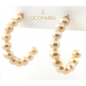 Orecchini Mimì cerchi con perle crema - 0K435R02