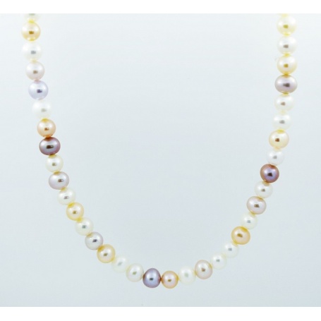 Multicolor pearl necklace Mimi elastic - C03804AR