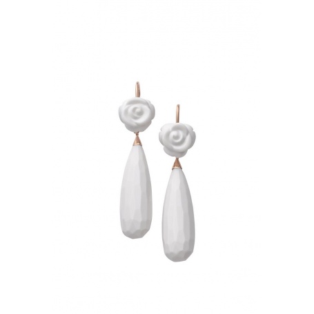 Earrings Stars Grace Mimi in White Agate and gold - 0229R8L