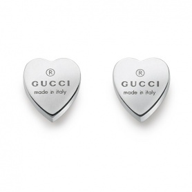 Silver heart earrings lobe Gucci trademark - YBD22399000100U