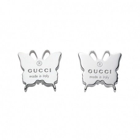 Silver butterfly earrings lobe Gucci trademark - YBD22398500100U