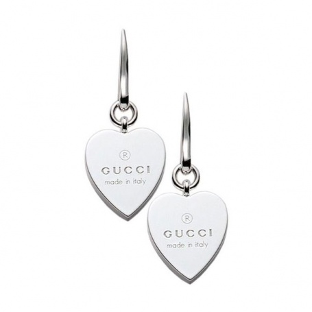 Gucci silver heart pendant earrings - YBD22399300100U