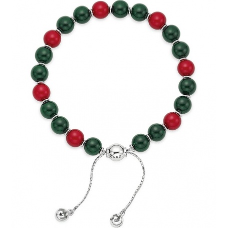 Bracciale Britt Gucci perle legno rosso verde - YBA310541001017