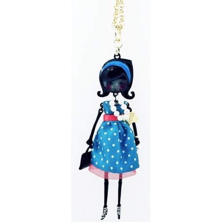 Necklace le Carose Flappers blue and red polka dot dress