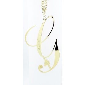 Necklace Le Carose letter G in gold metal with litle doll and logo